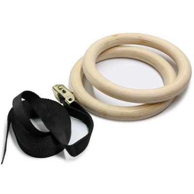 Equipment Wooden Gym Rings Gymnastic Ring with Strap